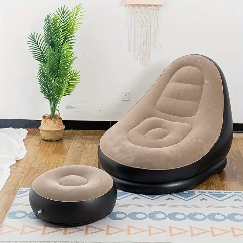 Canapé paresseux portable pliant avec repose-pieds