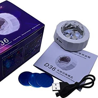 Voiture USB LED Ambiance Lumière Mini Portable USB Disco Ball Fête D'anniversaire Lumières Blanc Blanc